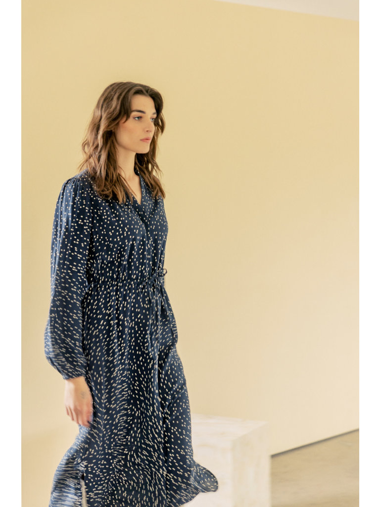 Fransa Navy & Dots Dress