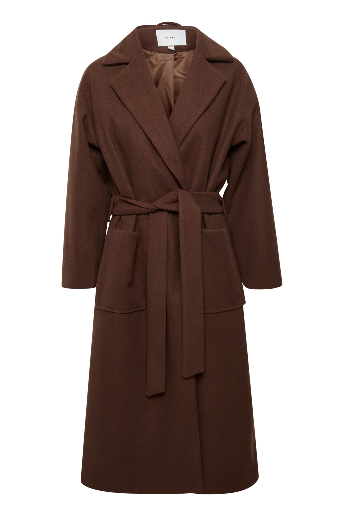 ICHI Brown Wrap Coat