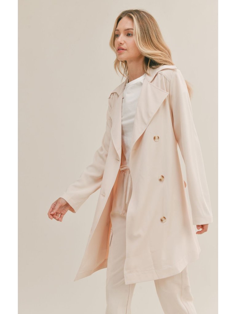 Sadie & Sage Cream Trench Coat