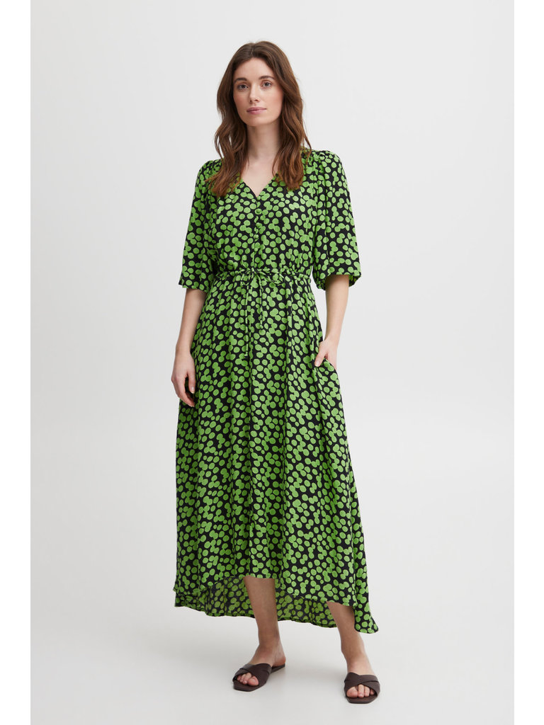 Fransa Lime Dot Dress