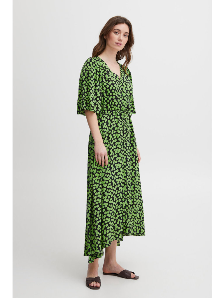 Fransa Lime Dot Dress