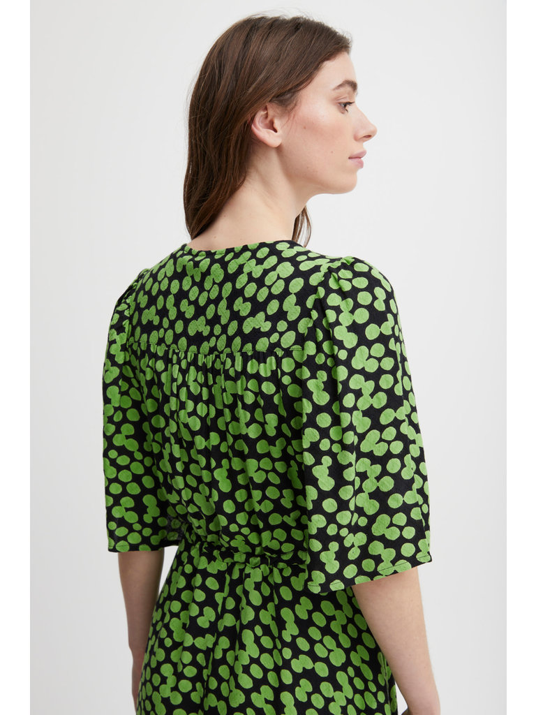 Fransa Lime Dot Dress