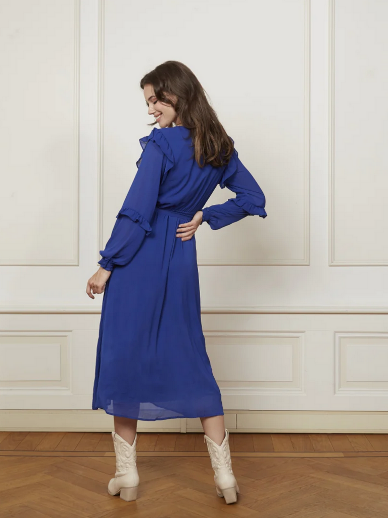 Lofty Manner Cobalt Frill Midi