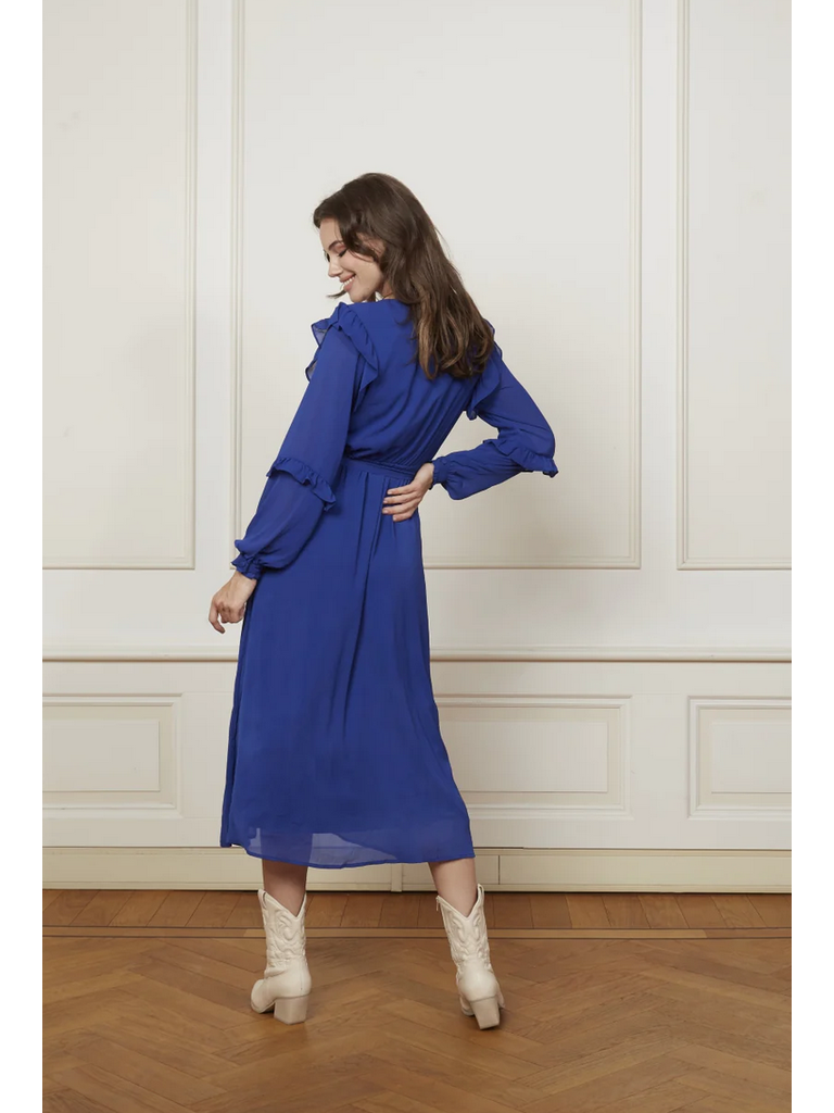 Lofty Manner Cobalt Frill Midi