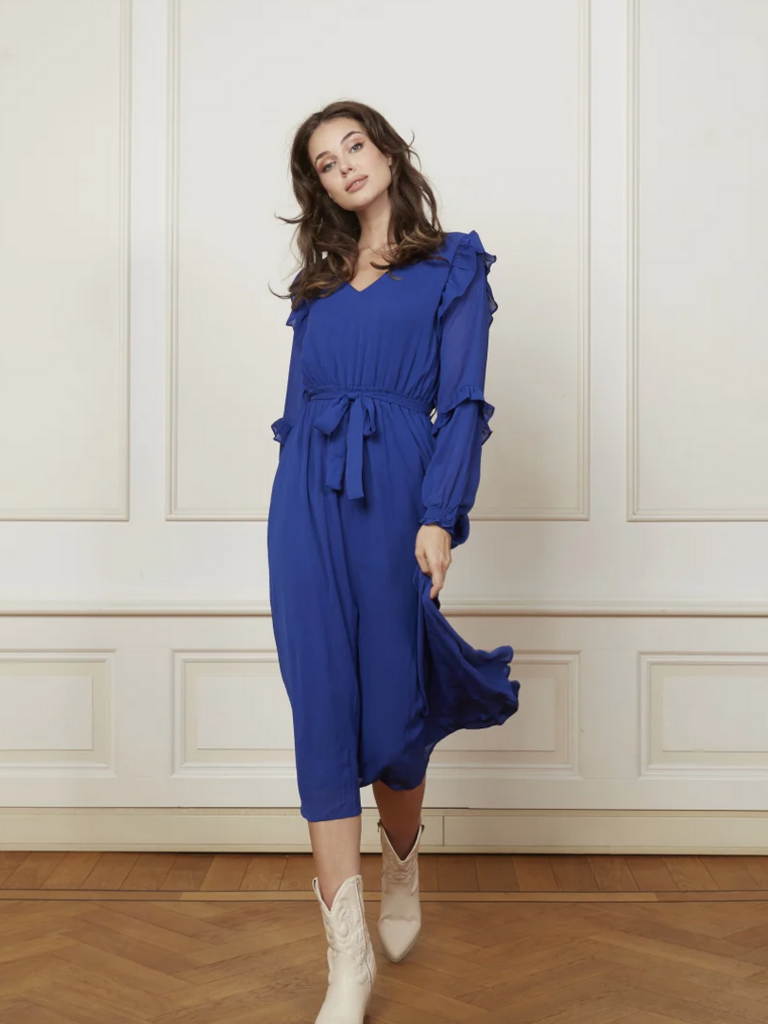 Lofty Manner Cobalt Frill Midi