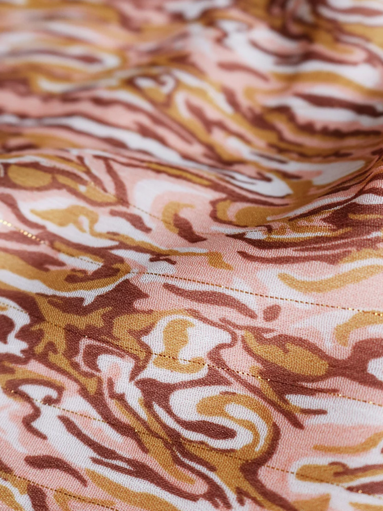 Lofty Manner Gold Swirl Slip Dress