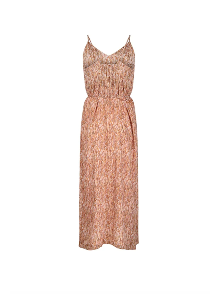 Lofty Manner Gold Swirl Slip Dress