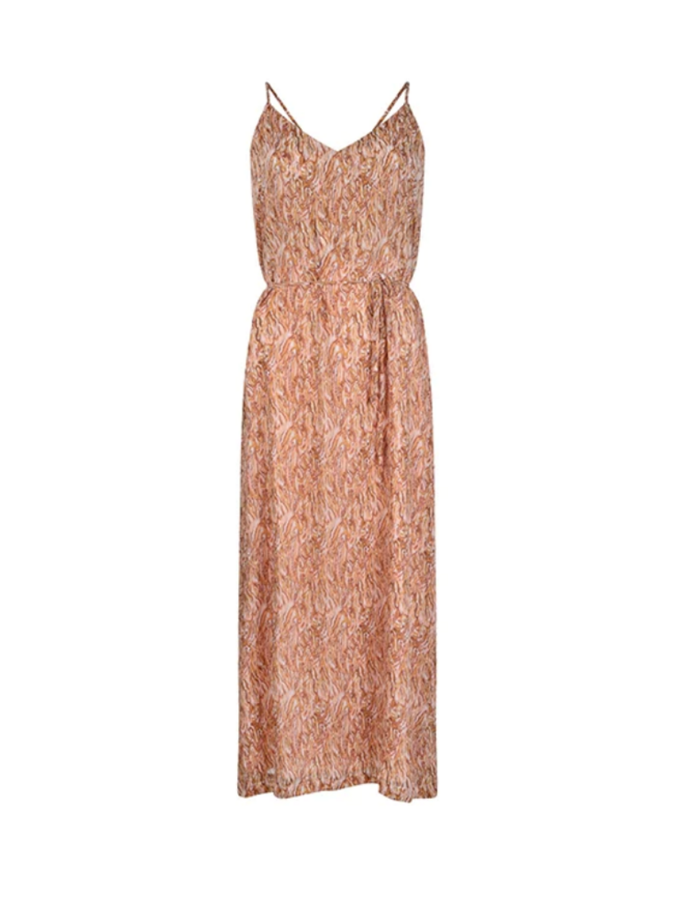 Lofty Manner Gold Swirl Slip Dress