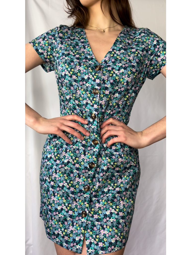 Navy Vintage Floral Dress Sweet Pea Boutique