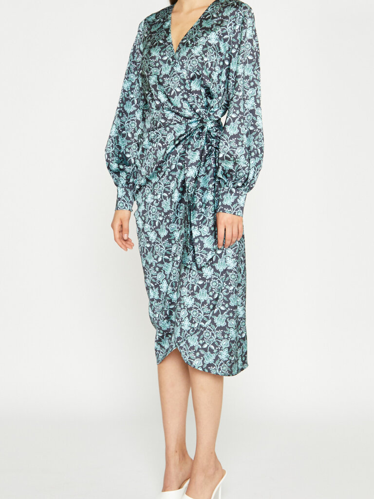 Glamorous Black Mint Wrap Dress