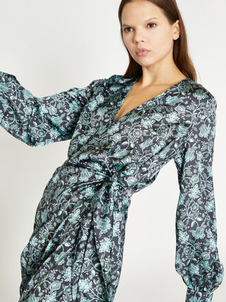 Glamorous Black Mint Wrap Dress