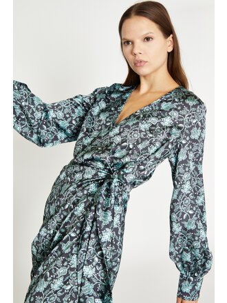 Glamorous Black Mint Wrap Dress