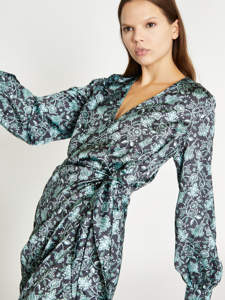 Glamorous Black Mint Wrap Dress