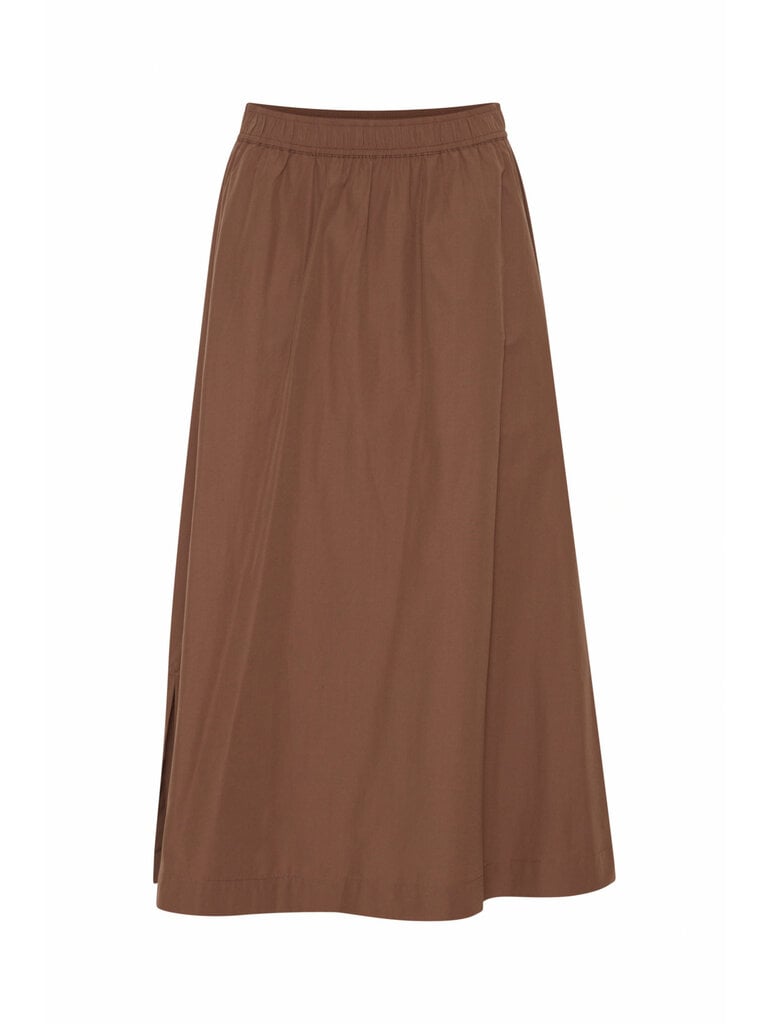 Fransa Toffee Midi Skirt