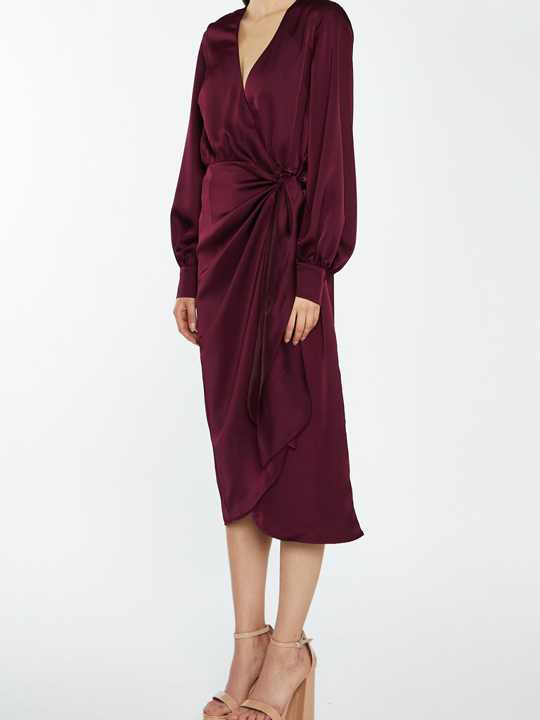 Glamorous Burgundy Wrap Dress