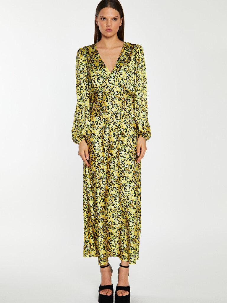 Glamorous Yellow Print Midi