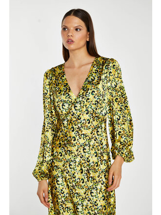 Glamorous Yellow Print Midi