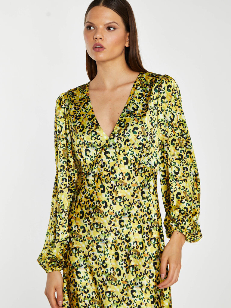 Glamorous Yellow Print Midi