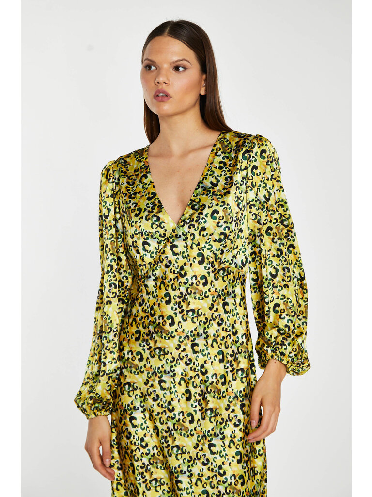 Glamorous Yellow Print Midi