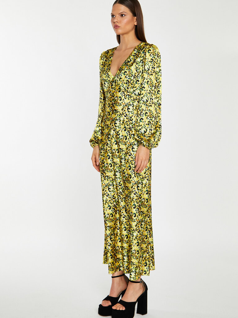 Glamorous Yellow Print Midi