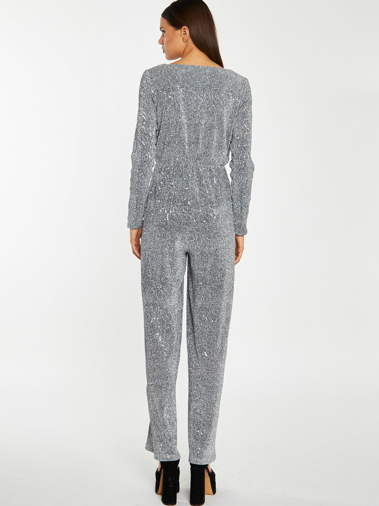 Glamorous Silver Sequin Jumpsuit
