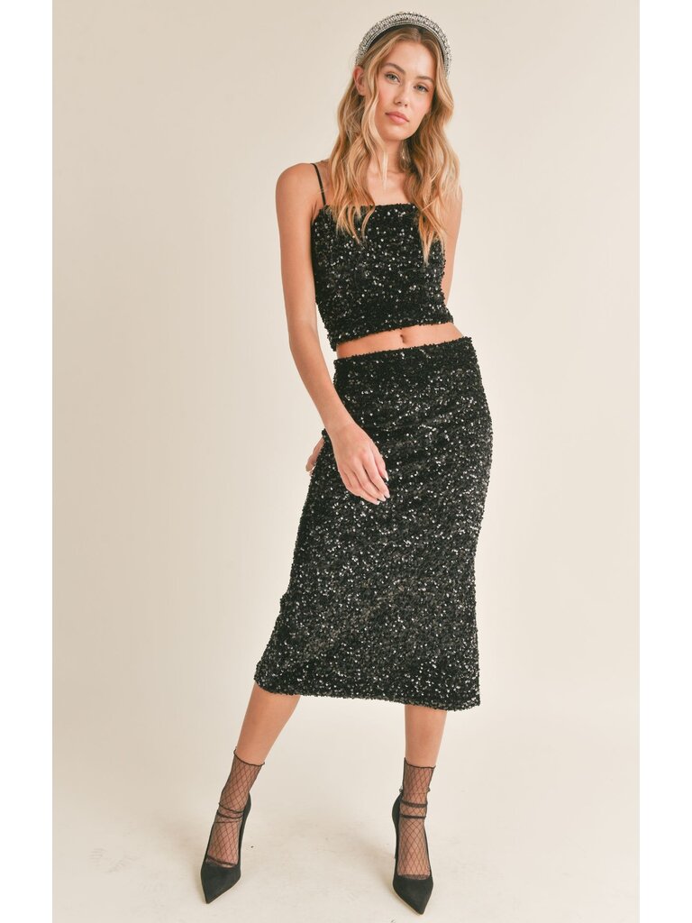 Sadie & Sage Sequin Midi Skirt