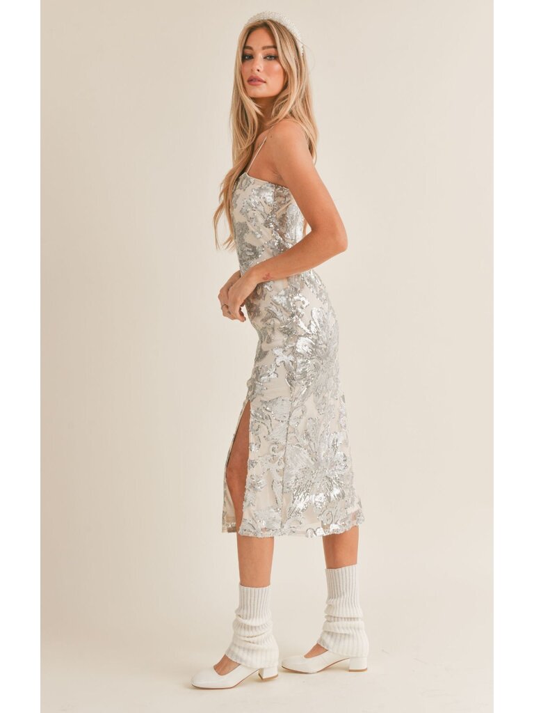 Sage The Label Floral Sequin Dress