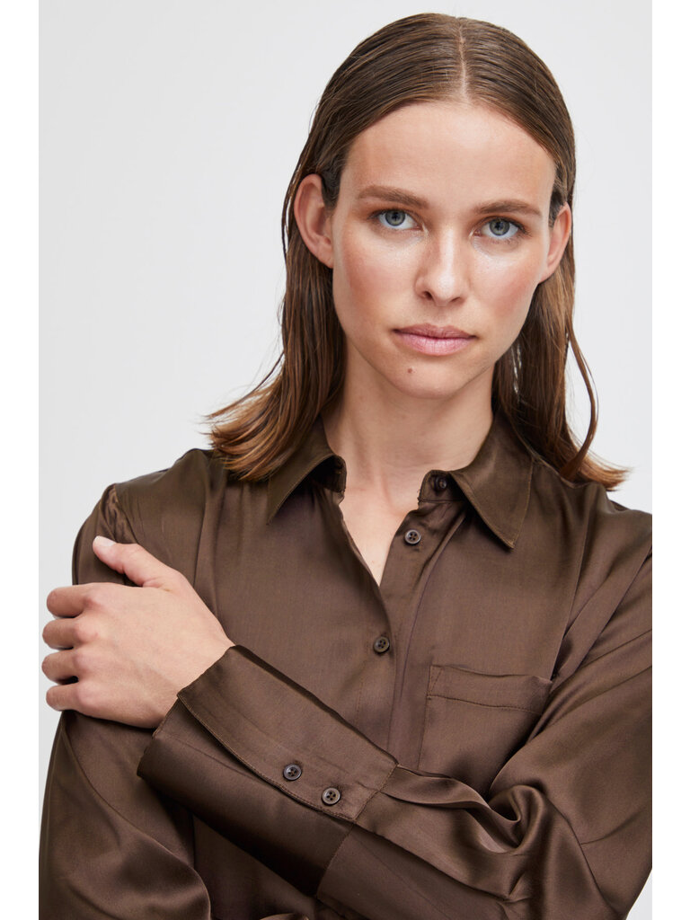 B. Young Silky Brown Blouse