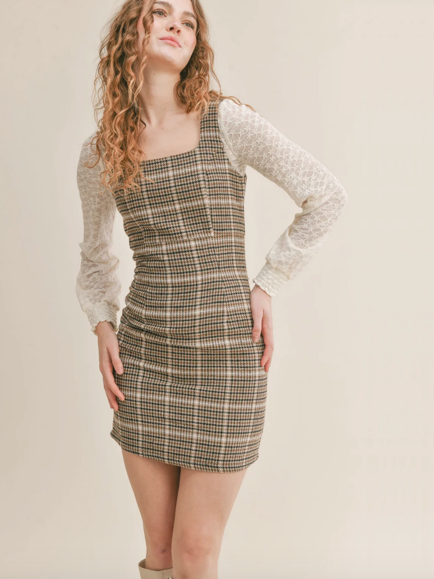 Plaid Mini Dress Sweet Pea Boutique