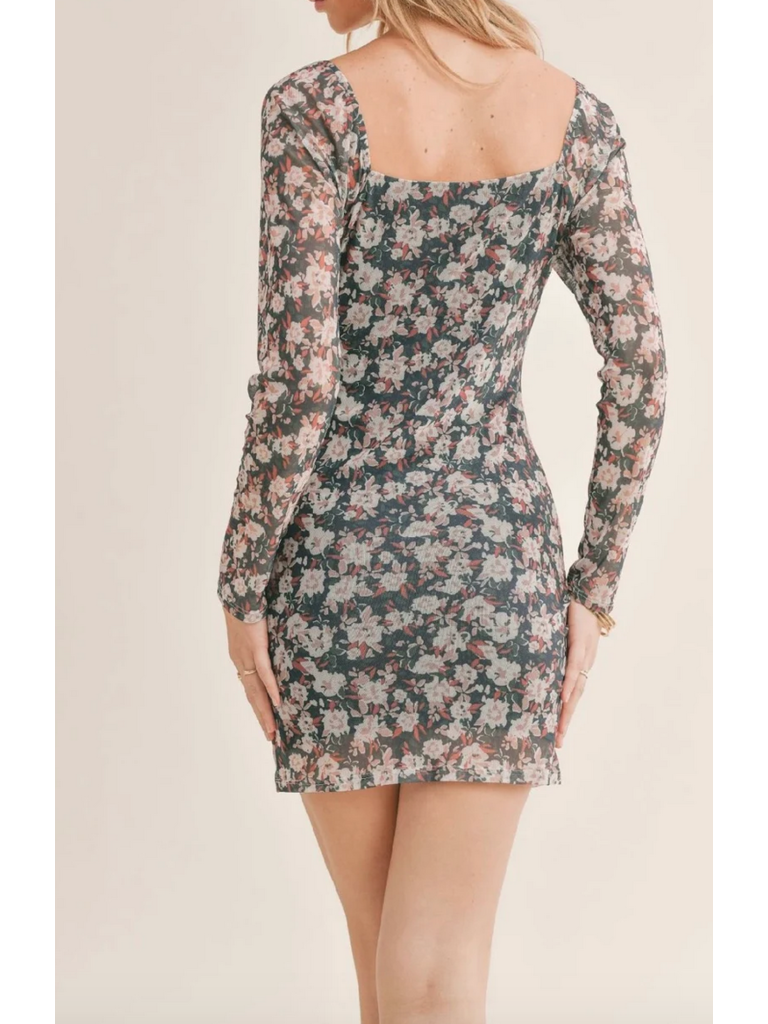 Sage The Label Mini Mesh Floral Dress