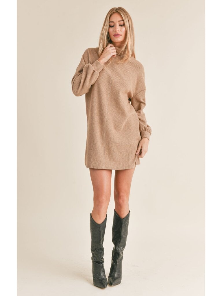 Sage The Label Taupe Turtleneck Mini