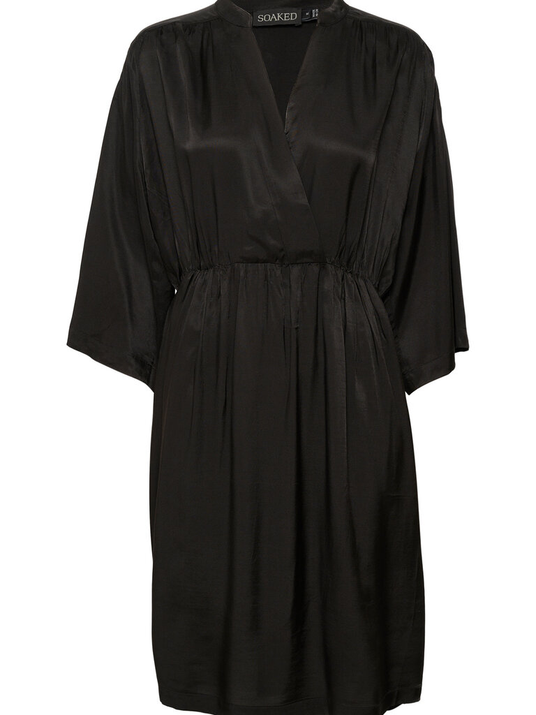 Soaked In Luxury Black Sheen Dress