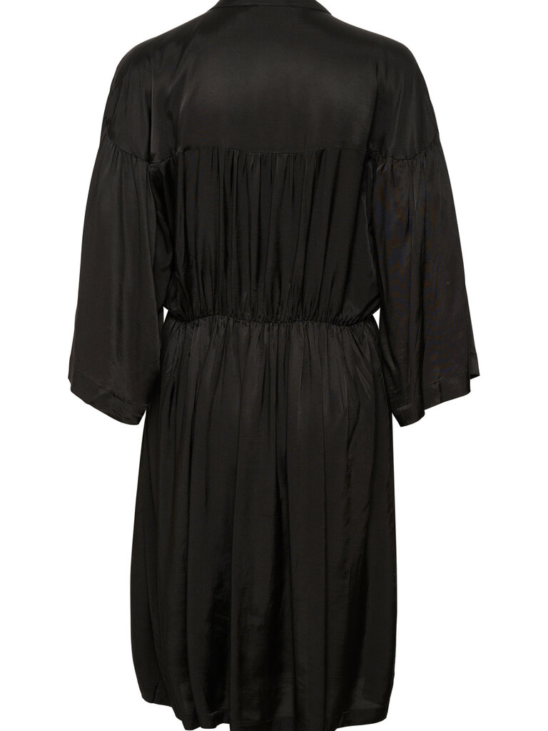 Soaked In Luxury Black Sheen Dress