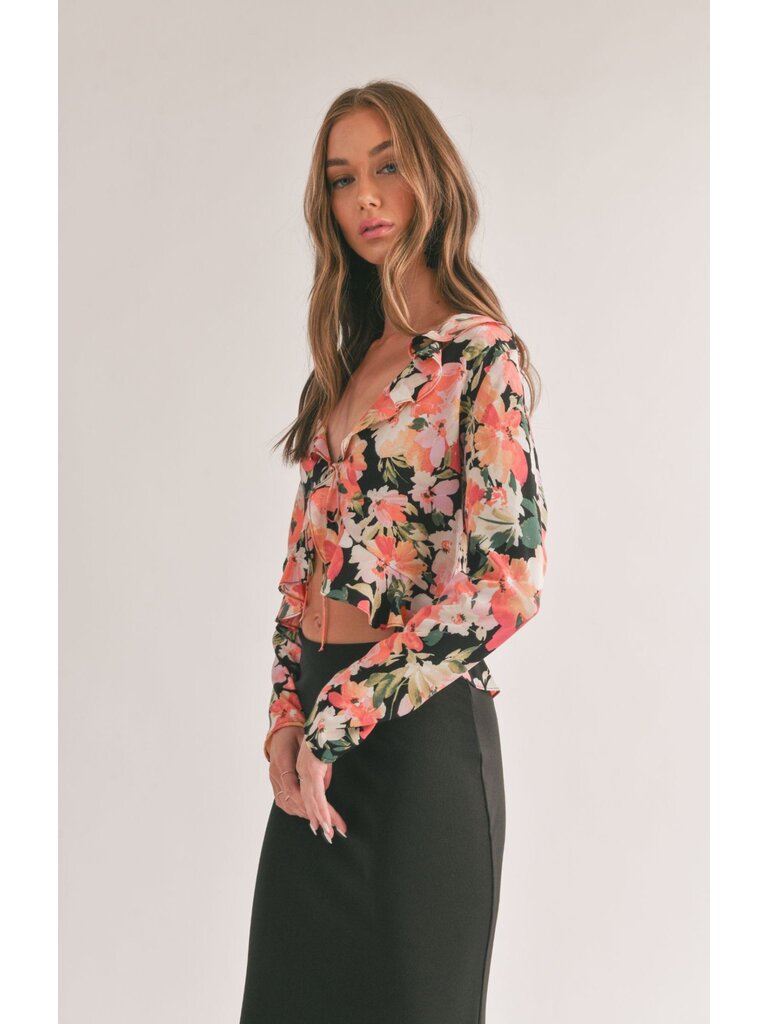 Sage The Label Ruffle Front Top