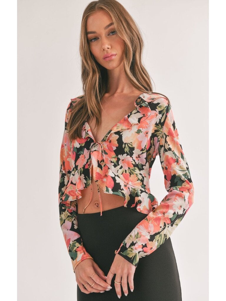 Sage The Label Ruffle Front Top