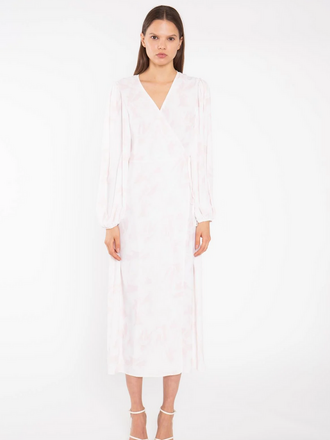 Glamorous Pink Watercolour Wrap Maxi