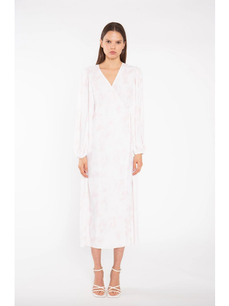 Glamorous Pink Watercolour Wrap Maxi