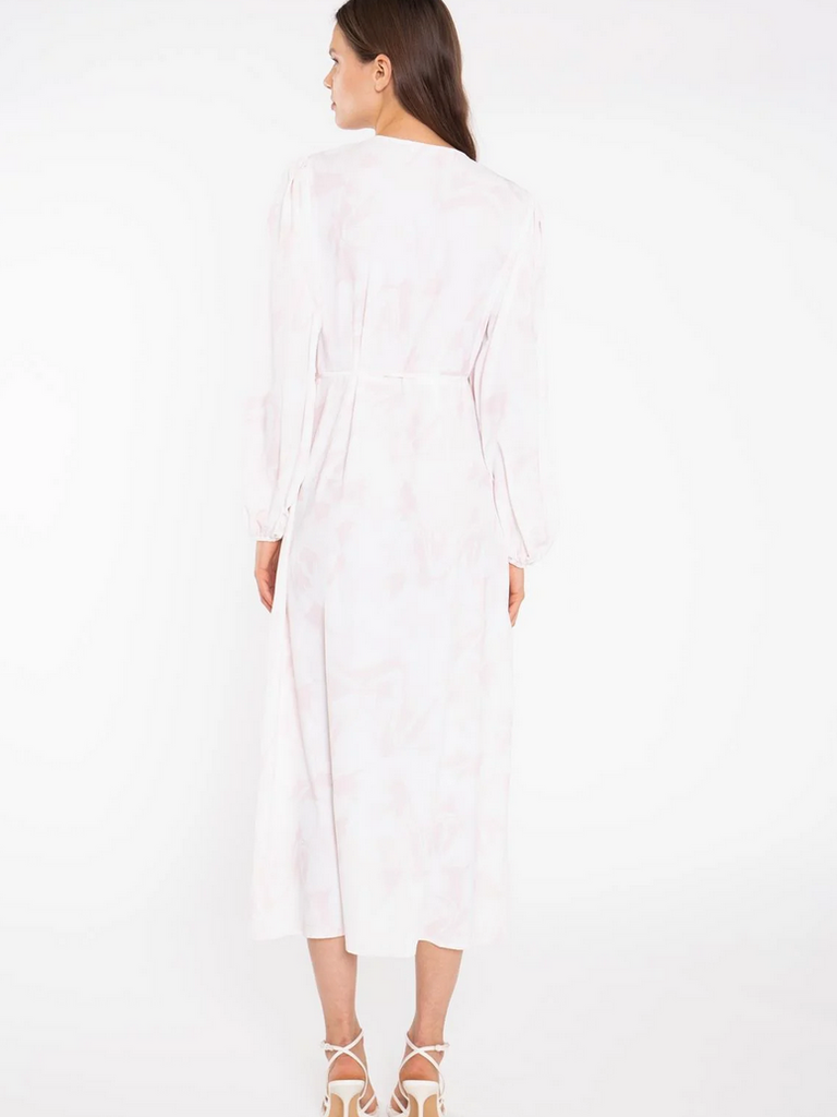 Glamorous Pink Watercolour Wrap Maxi