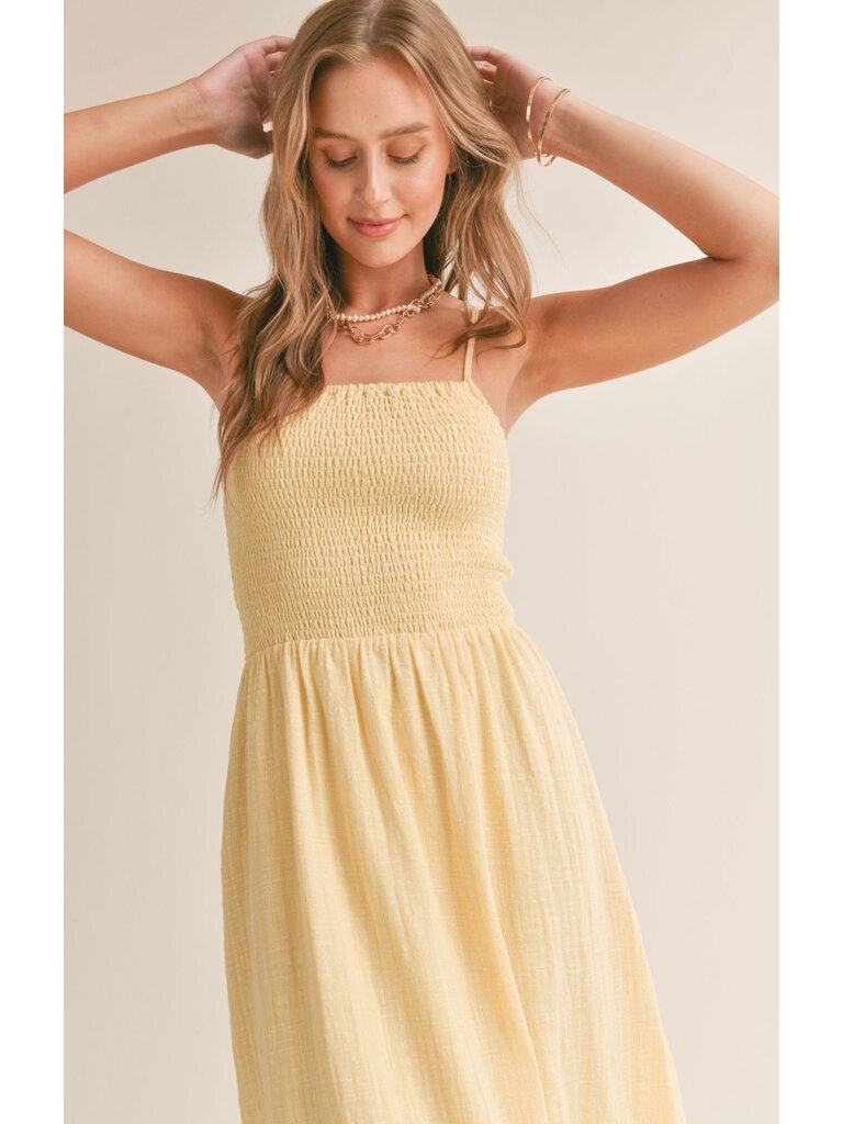 Sadie & Sage Yellow Gauze Midi