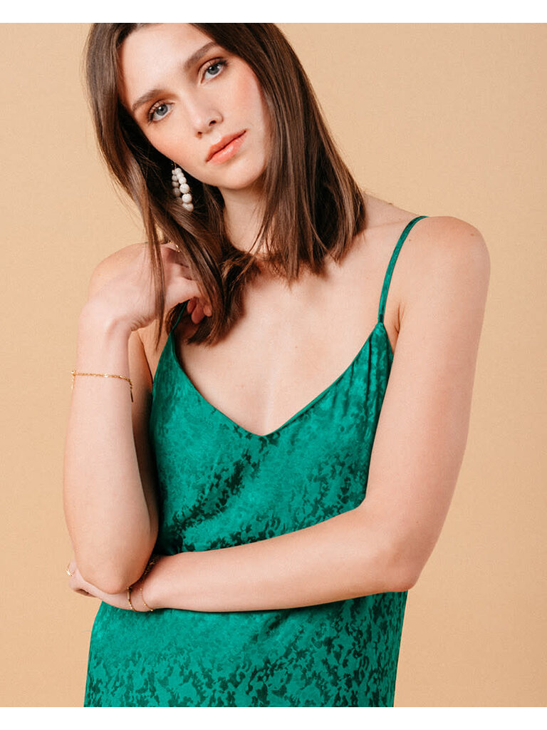 Grace & Mila Green Print Slip Dress