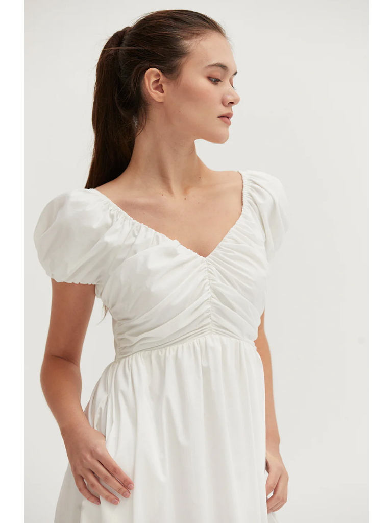 Crescent Cloud White Midi