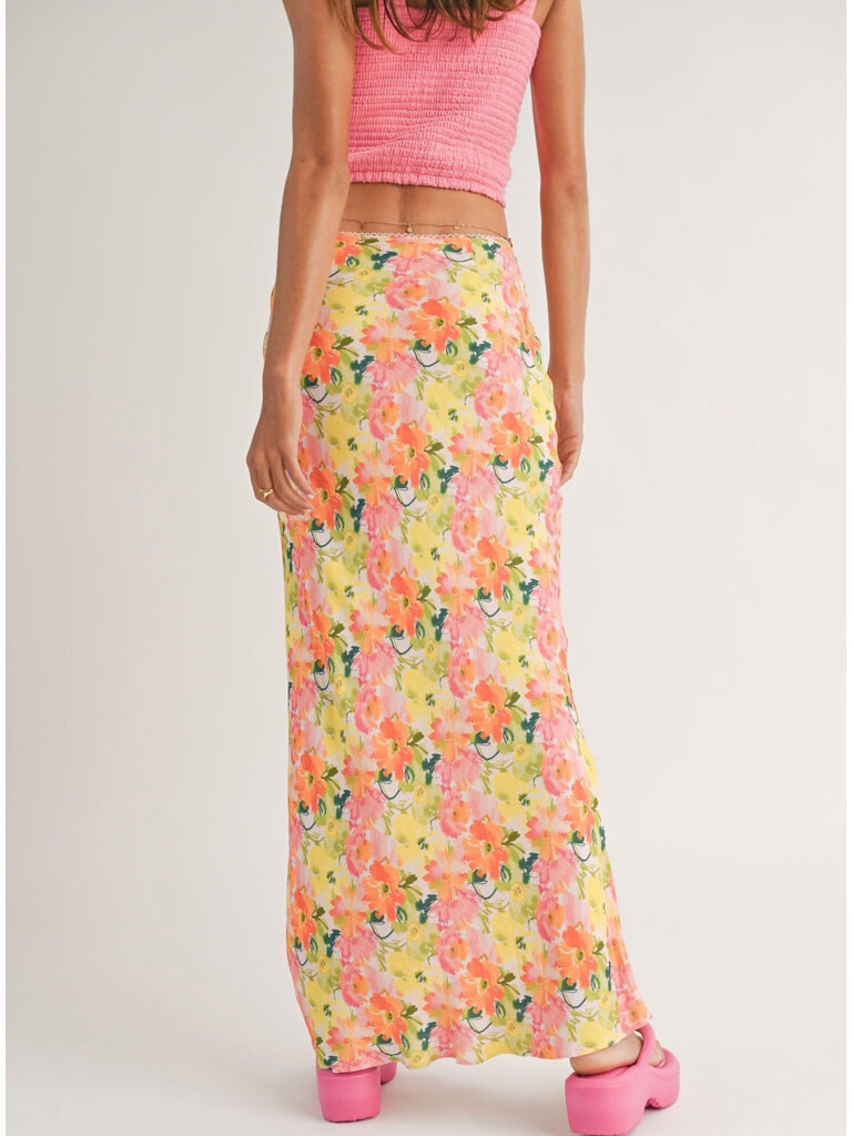 Sage The Label Neon Floral Skirt