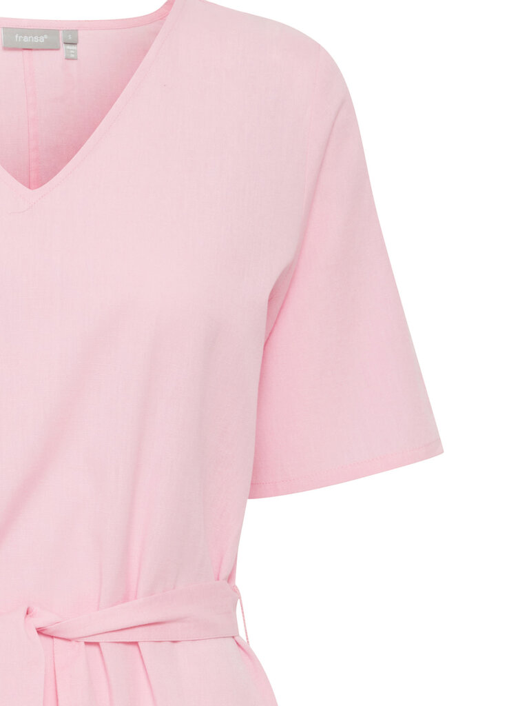 Fransa Pink Linen Midi