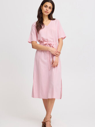 Fransa Pink Linen Midi