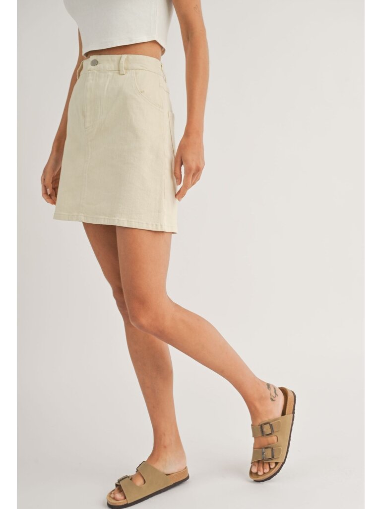 Sadie & Sage Cream Mini Skirt