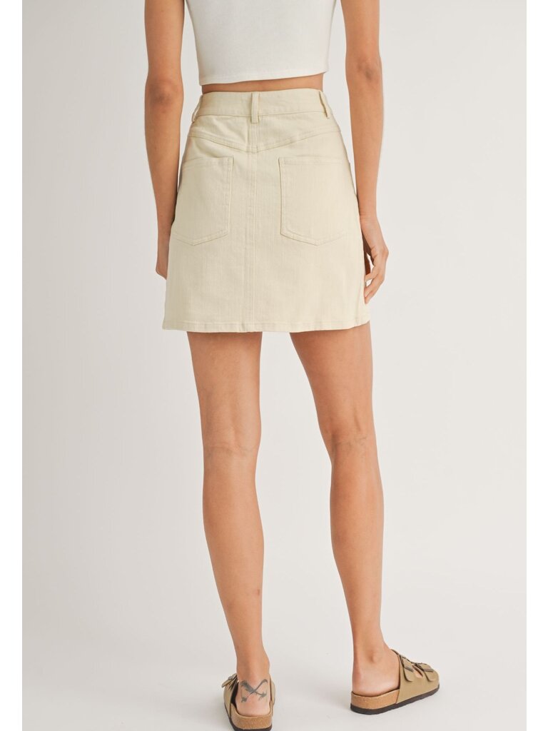 Sadie & Sage Cream Mini Skirt