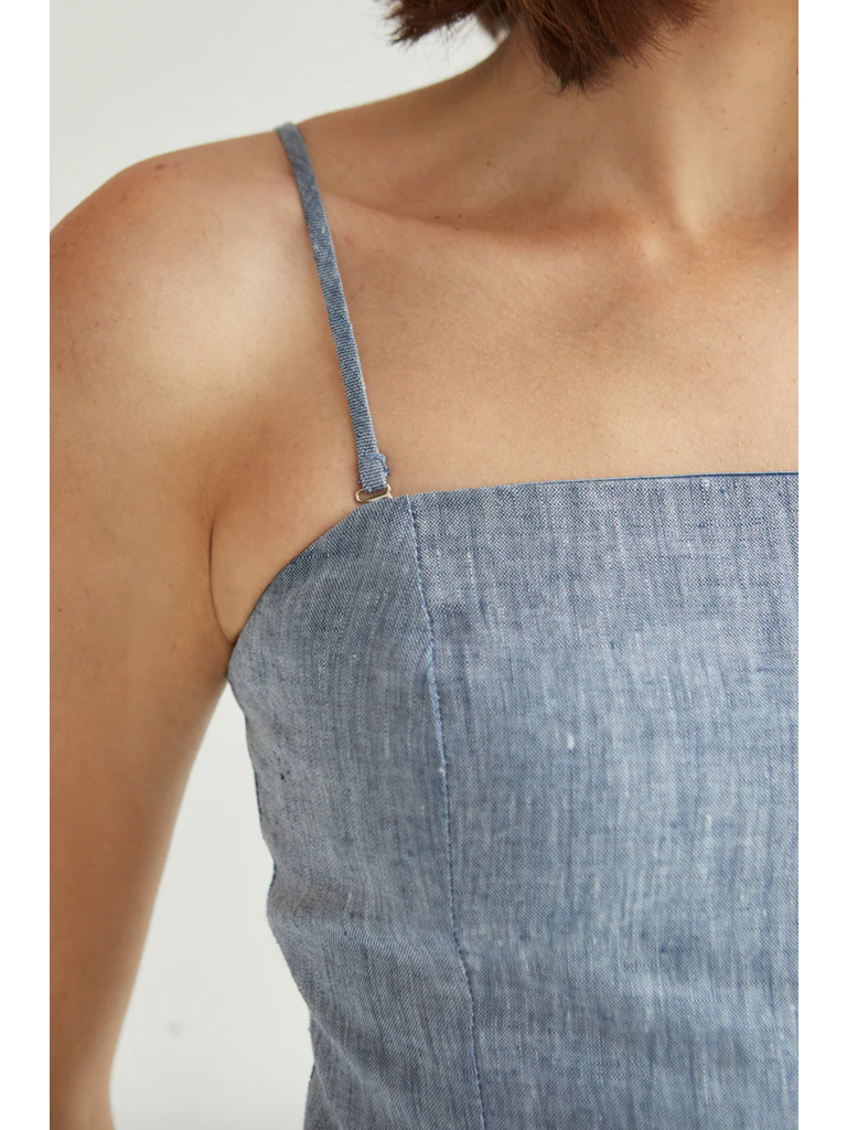 Crescent Soft Denim Midi
