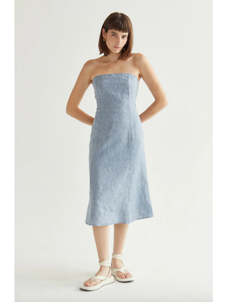 Crescent Soft Denim Midi
