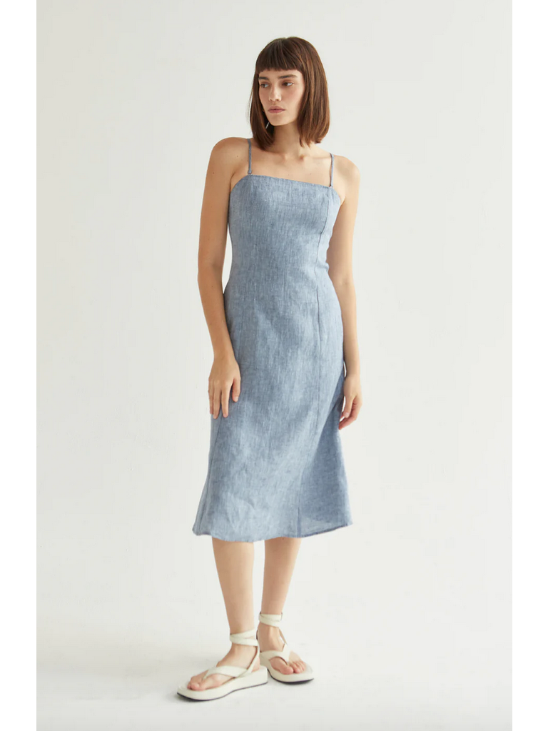 Crescent Soft Denim Midi