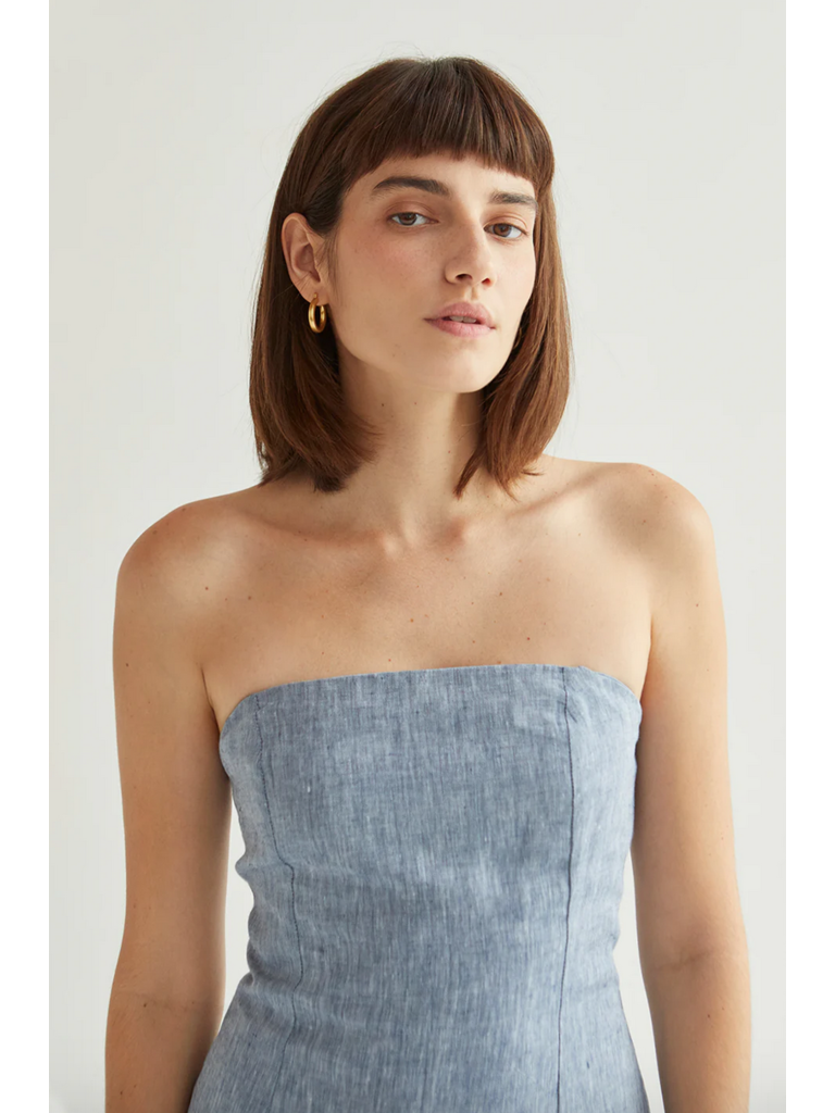 Crescent Soft Denim Midi